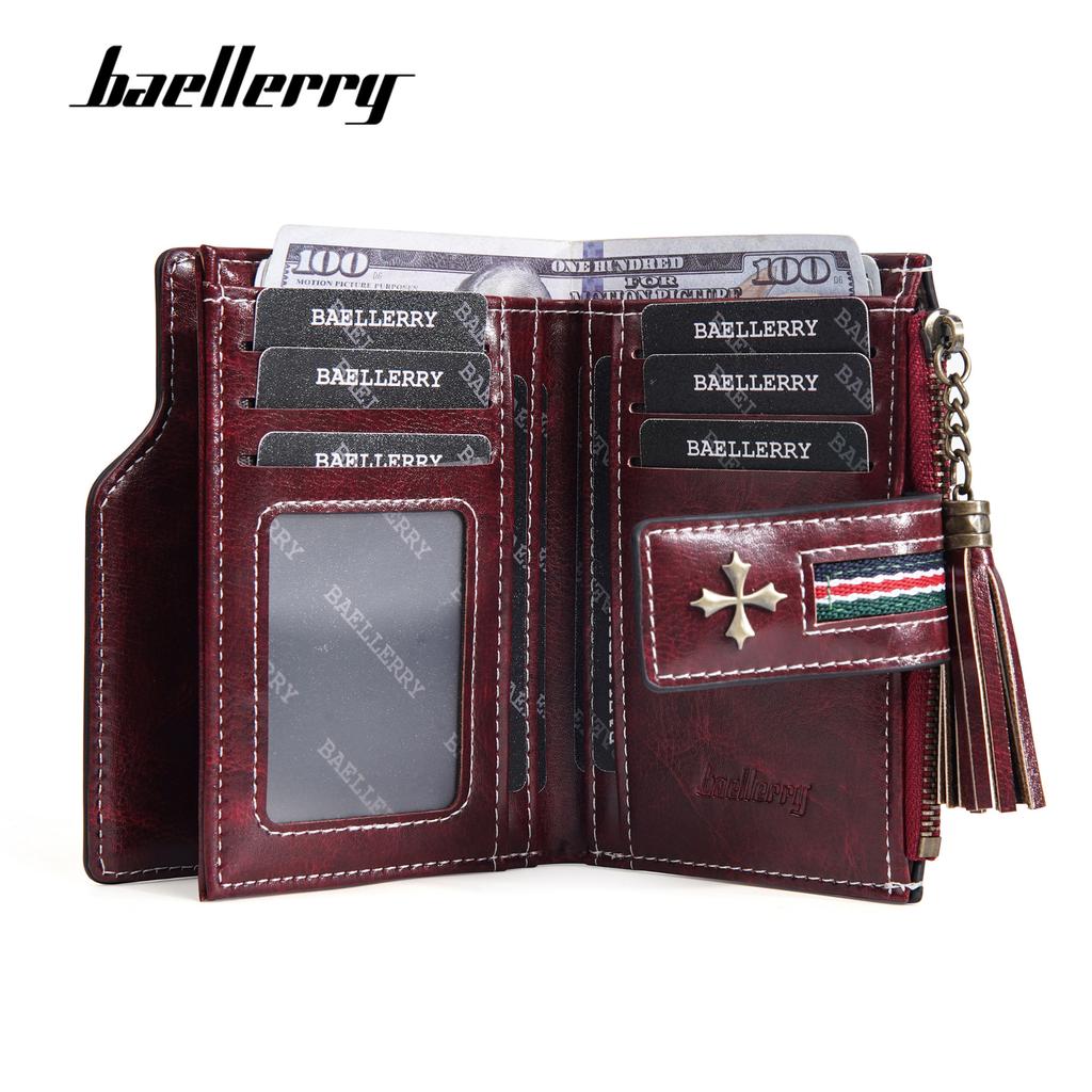 Новый женский кошелек из ПУ Корейская масляная вощеная кожа с бахромой модный короткий с множеством отделений для карт на молнии кошелек для мелочи