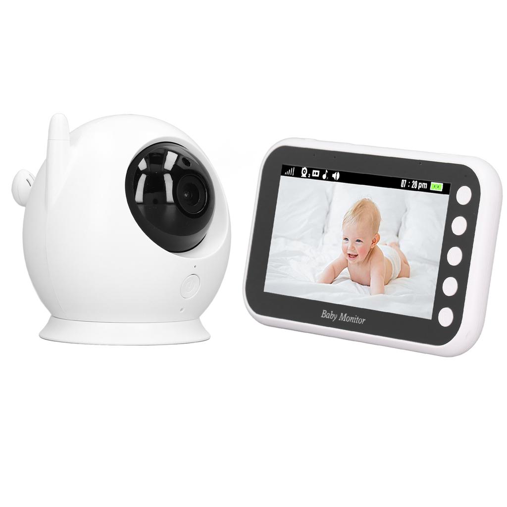 Baby Monitor 360 Degree Rotation 4.3inch LCD Screen 8 Lullabies Infrared Night Vision Two Way Talk