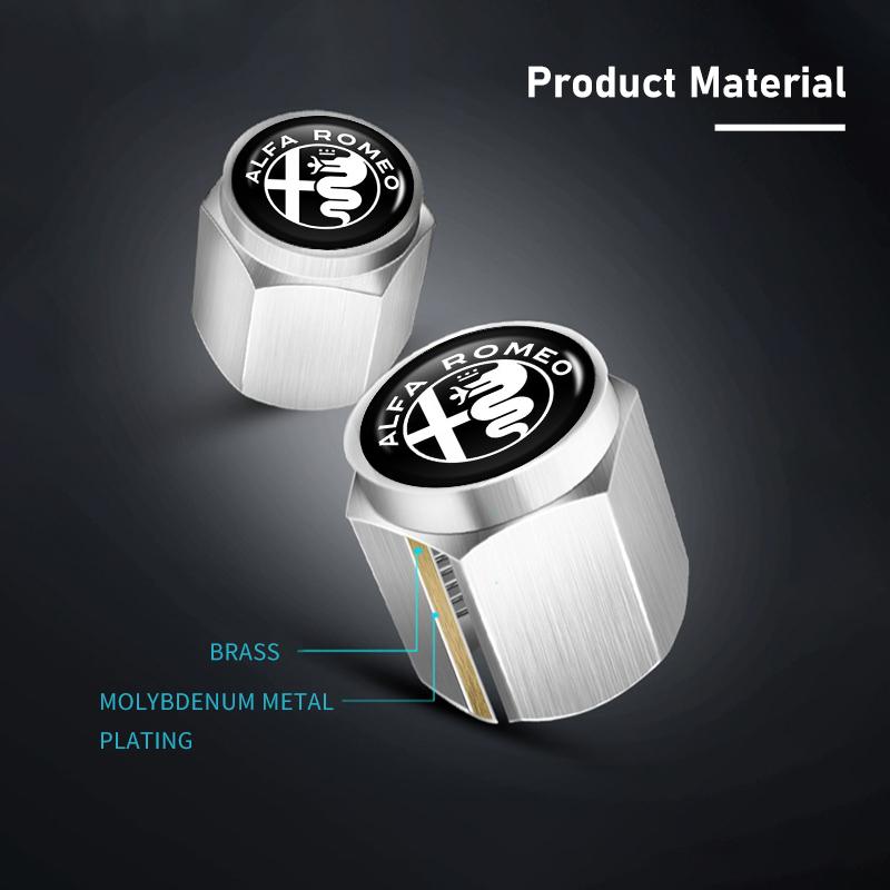CYJAU1 2026 Hot Alfa Romeo For Alfa Romeo 5pcs Car Metal Wheel Tire Valve cover Cap Car Logo Styling Auto Accessories Giulietta GT 159
