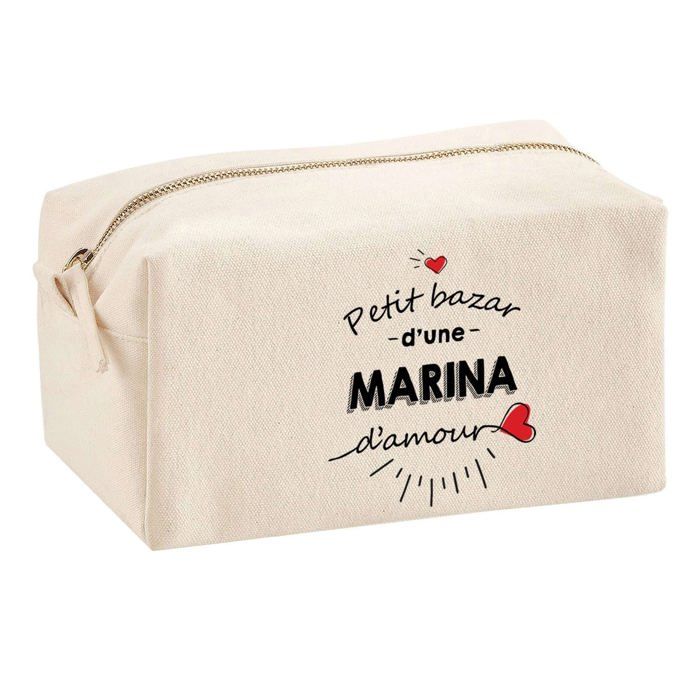 Trousse multifonction Bazar d'une Marina d'amour Cadeau Anniversaire Idée Personnalisé Rentrée | Trousse Scolaire Fournitures Bureau