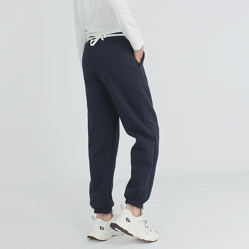 Korean Style Fleece-Lined Winter Sports Sweatpants for Girls