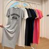 New Short-sleeved Loose Dress, Casual Knee-length T-shirt Dress, Versatile Mid-length Long Dress, Slimming for Women In Summer