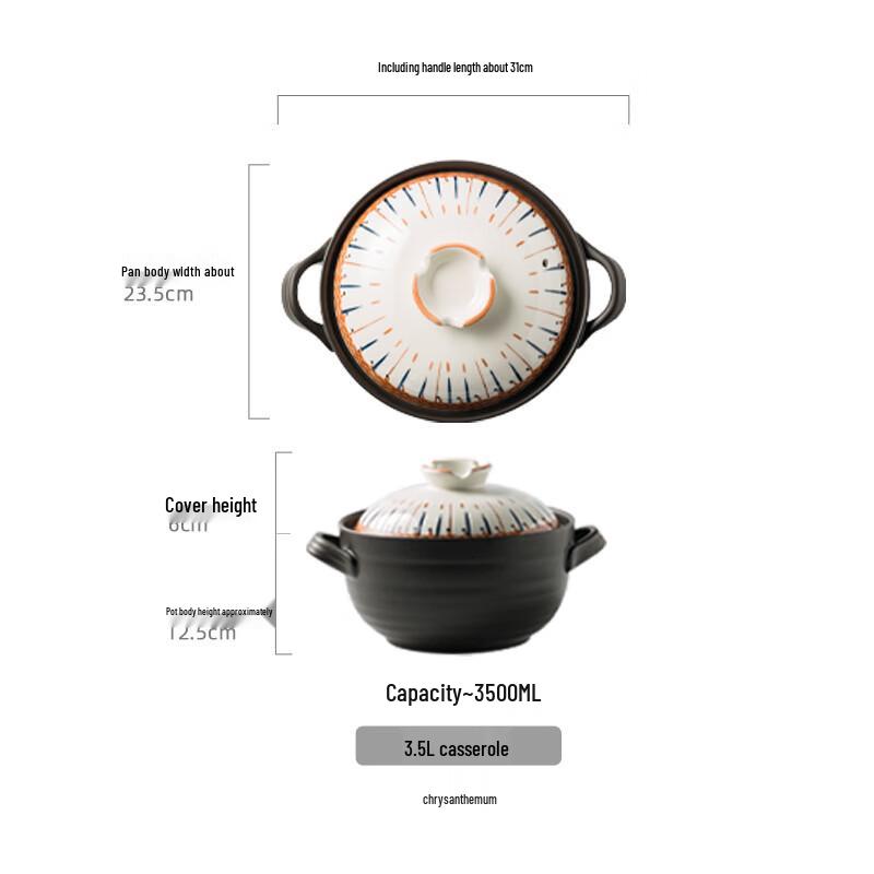 ZMR Cherry Blossom Ceramic High-Temperature Stew Pot