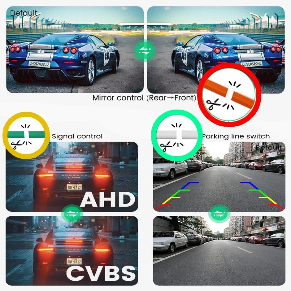 Rear View Backup Camera AHD 1080P 170° Fisheye Golden Lens Full HD Night Vision Vehicle Reversing Backup Front Reversing Cam