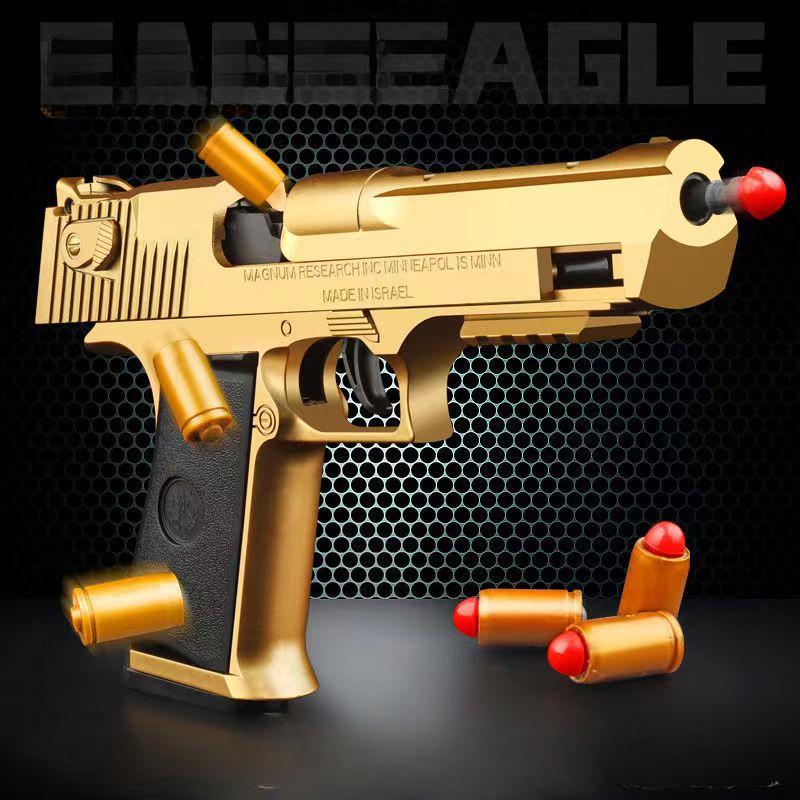 Desert Eagle механический пистолет непрерывного огня с функцией выброса гильз декомпрессионная игрушка пустой подвесной игрушечный пистолет с мягкой пулей подарок