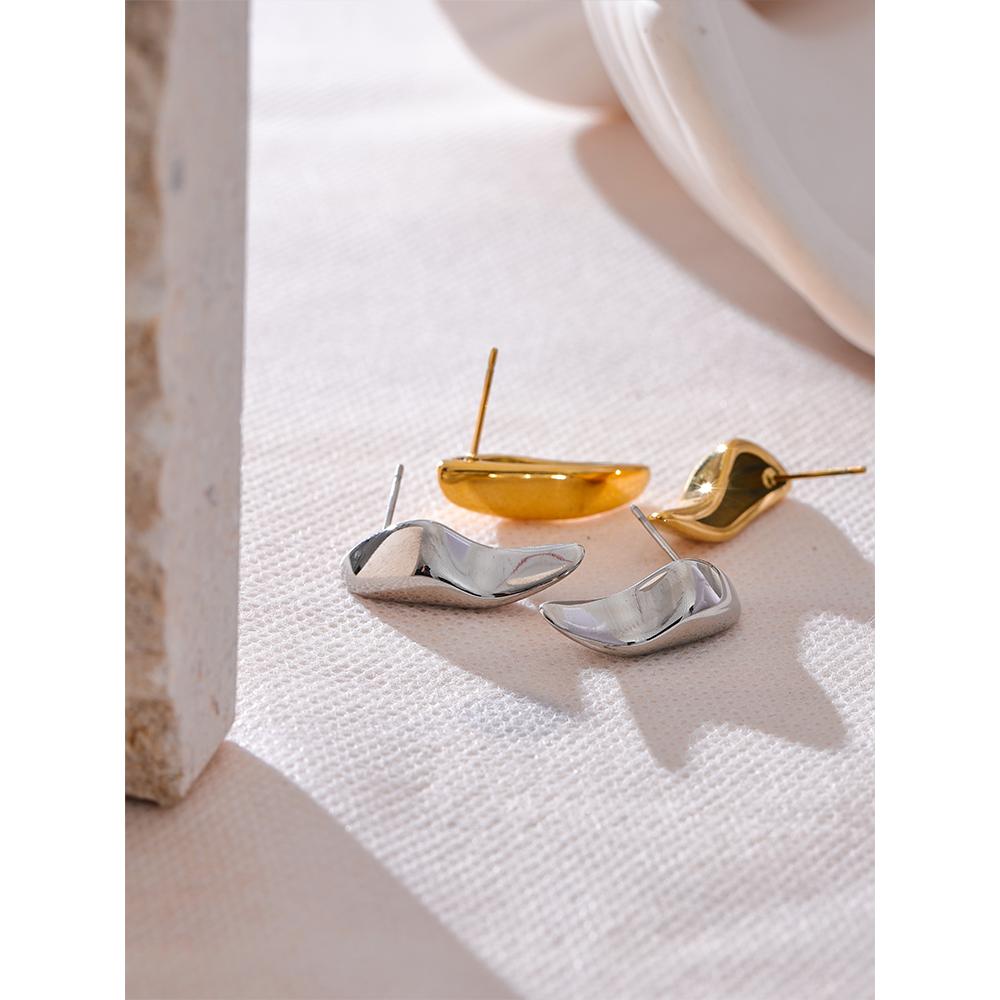 Eetit 2024 гладкая нержавеющая сталь 316L металлические нестандартные минималистичные серьги-гвоздики устойчивые к ржавчине стильные креативные ювелирные аксессуары