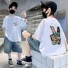 Детская белая футболка, оверсайз футболка с коротким рукавом, спортивная рубашка для мальчиков