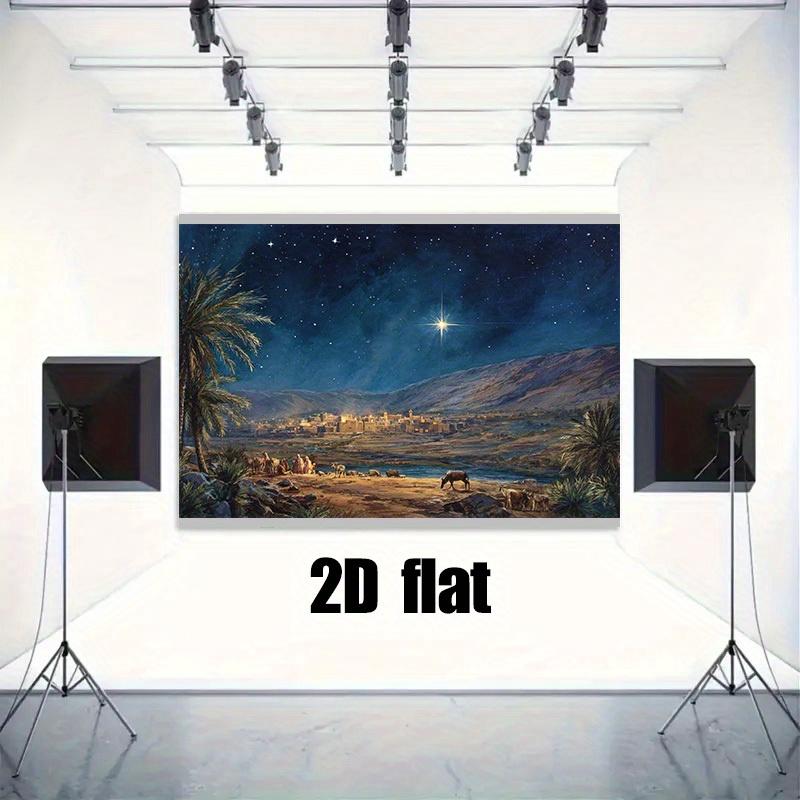 1pc Christmas Starry Sky Background Banner - The Nativity scene of the Star of Bethlehem, indoor/outdoor Christmas decoration