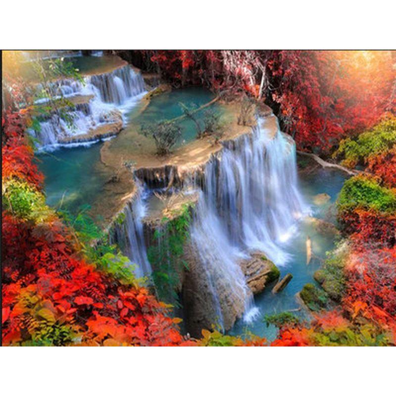 5d Diy Полная круглая алмазная картина Пейзаж Diy Алмазная вышивка крестом Украшение для дома