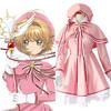 Очаровательный костюм для косплея Cardcaptor Sakura Kinomoto, розовое платье со шляпой для женщин
