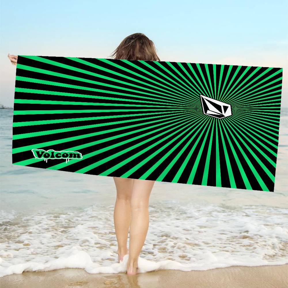 Современное пляжное полотенце Volcom из микрофибры с принтом в форме ромба, для альпинизма, йоги, пляжа, плавания, бега, впитывающее, мягкое полотенце