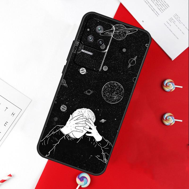 Черно-белый Галактический Эстетичный Чехол Для Xiaomi 13T 11T 12T 14T Pro 13 14 15 Ultra POCO X7 Pro X3 X5 X6 F5 F6 M6 Pro Чехол