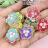 Acrylic Flower Bicolor 10Pcs Loose Beads DIY Jewelry Accessories Creative Bracelet Material Making Handmade 23.1*24.5mm Earrings