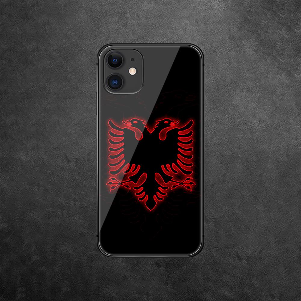 Чехол для телефона из закаленного стекла «Албанцы» для iPhone Samsung Galaxy OnePlus Oppo Xiaomi Redmi Note SA 7 8 9 10 11 12 13 14 20 21 22 53 Pro Ultra