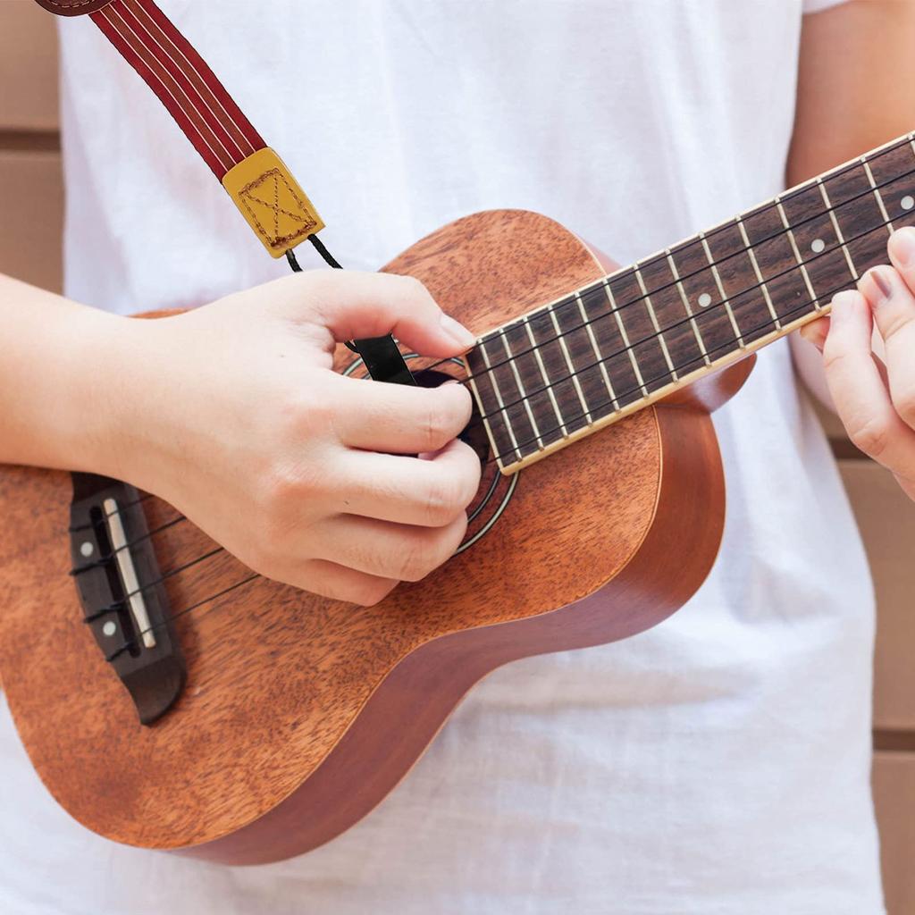 Ukulele Strap No Drilling Required Ukulele Belt Sound Hole Mounting Type Neck Strap Yellow 133x4.5cm