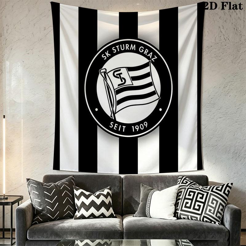 SK Sturm Graz club Wall Hanging Printed Fabric Blanket Decorative Tapestries for Bedroom Living Room Home Decor