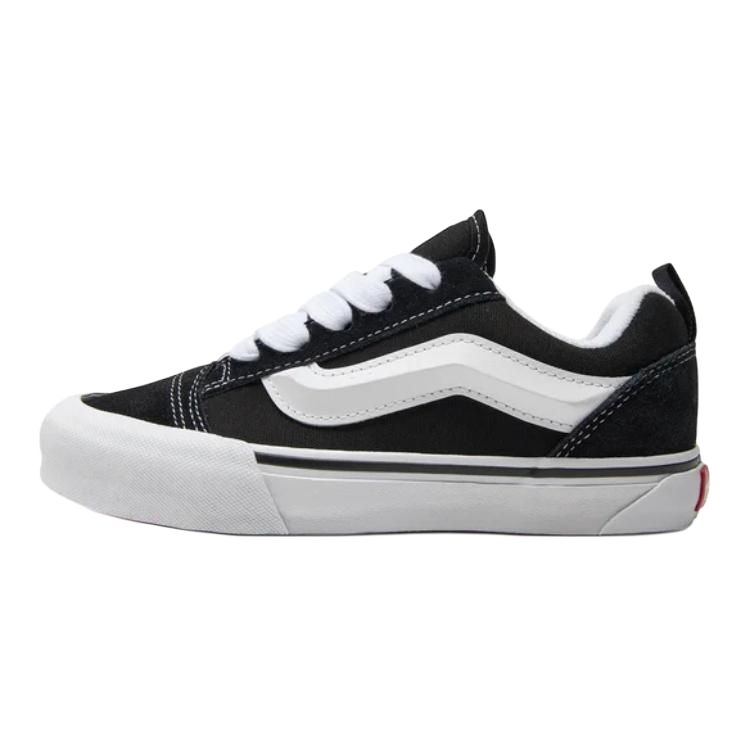 Vans Knu Skool Удобные Универсальные Низкие Детские Кеды для Скейтбординга Детские Кроссовки Черные Белые VN000CYU6BT1