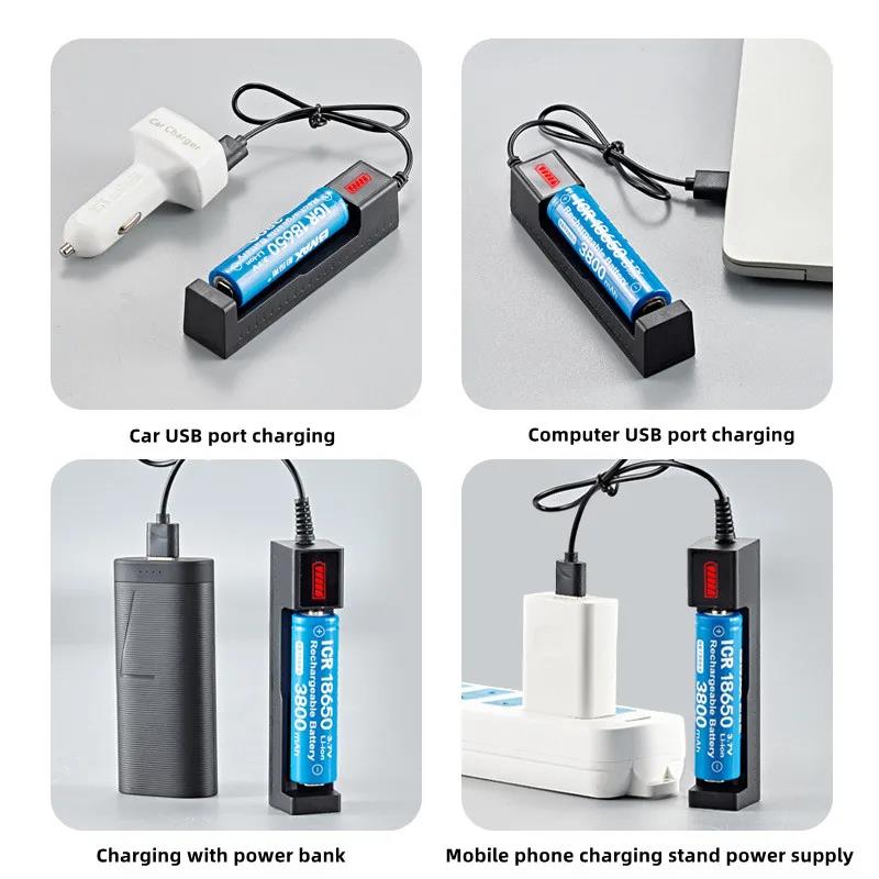 Universal 1 Slots 18650 Lithium Battery Fast Charger For 18650 14650 16340 26650 Charging 3.7V-4.2V Rechargeable Battery Charger