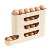 Multi-Tier Egg Holder Space-Saving Egg Storage Box with Protective Railings Automatic Rolling Egg Rack Dispenser for Refrigerator