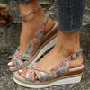 Summer Mix Color Wedge Sandals for Women 2024 New Peep Toe Platform Gladiator Sandalias Mujer Bow Light Non-Slip Sandles Woman