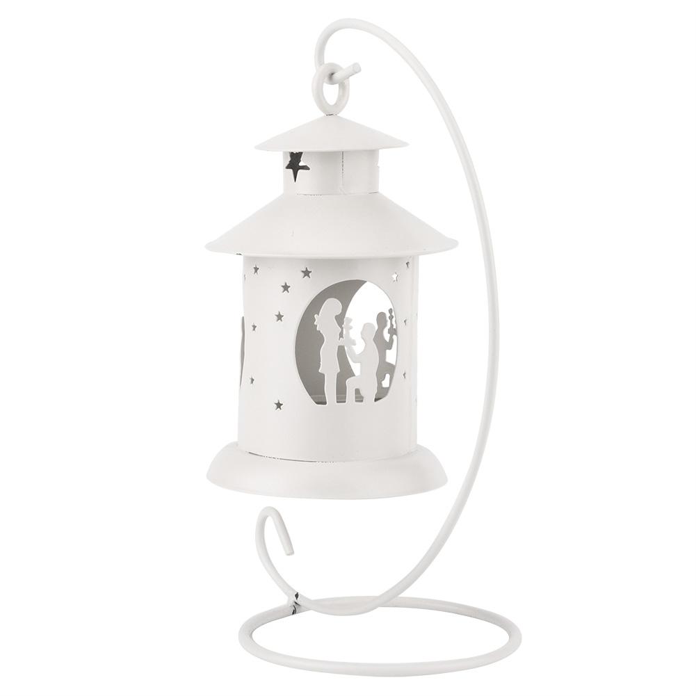 Lover Decor Полый подсвечник Подвесной подсвечник Домашнее украшение ОрнаментБелый