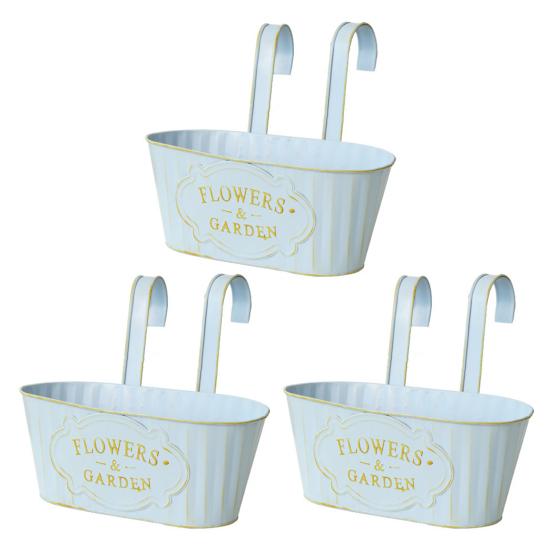 Кашпо для растений на заборе, металлические подвесные цветочные горшки, кашпо для перил, со съемными крючками для сада, забора, дома, балкона, террасы