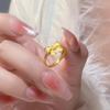Кольцо-бант с золотым регулируемым кольцом Xiaohongshu Runaway Princess: Универсальные женские украшения