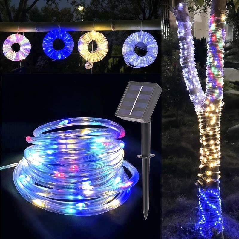 Медная проволока LED Солнечные гирлянды: Водонепроницаемые уличные гирлянды для украшения двора
