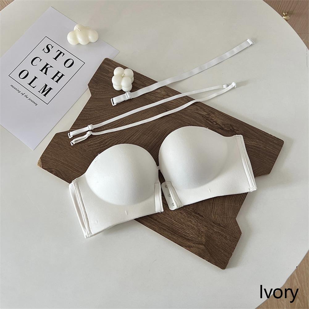 Женские бюстгальтеры с застежкой спереди, утолщенные, собранные, бесшовные, беспроводные, мягкие, пуш-ап, без бретелек, сексуальное, невидимое нижнее белье, интимное