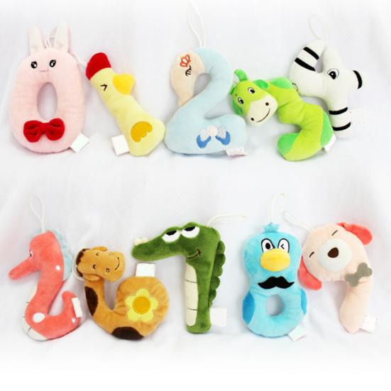 Digital Animal Doll 0-9 Cartoon Numbers Lovely Giraffe Seahorse Crocodile Plushies