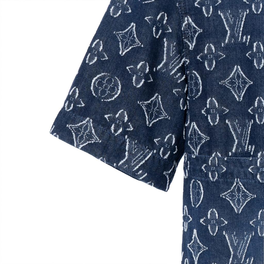 Louis Vuitton Рубашка мужская FW23 Синяя 1ABXXJ