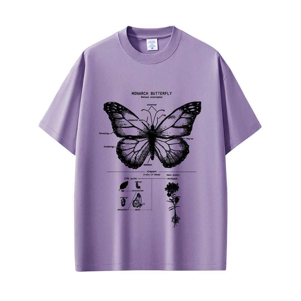 Monarch Butterfly Anatomy Graphic Tshirt Men Women Casual Oversized Funny Tshirt Unisex Fashion Vintage Short Sleeve T Shirts