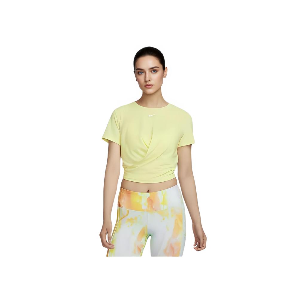 Nike Футболка Dri-FIT One Luxe Solid Color Crew Neck Short Sleeve T Shirt Women Tops Bright-Green DD4922-331