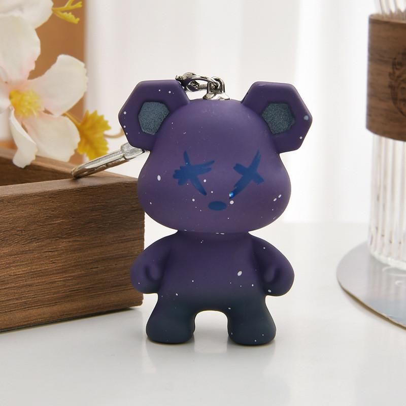 Starry Bear Acrylic Chameleon Keychain Color Changing Christmas Festival Gifts