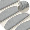 VidaXL Stair Carpet 15 Pieces 65 X 24 X 4 Cm Light Grey Semi-circular Large 322371