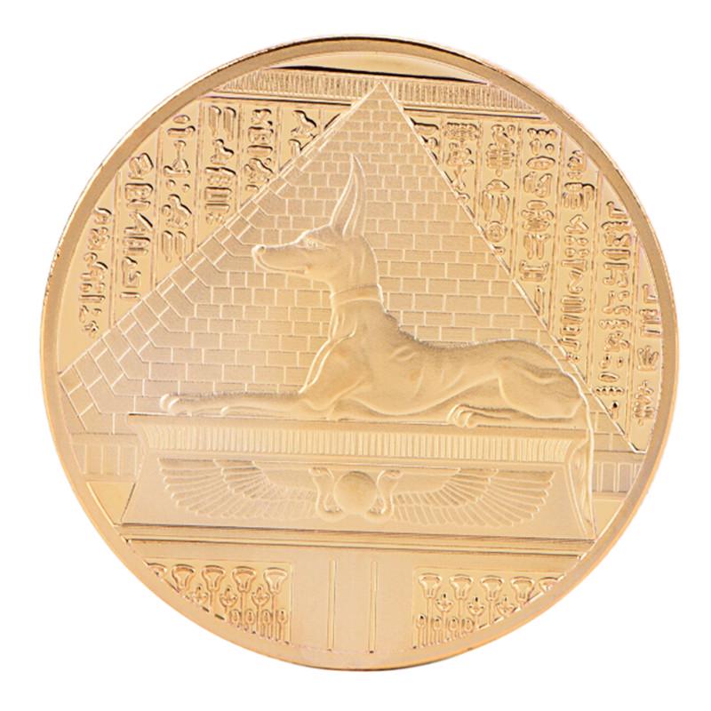 Egypt Gold Plated 40Mm Pyramid Commemorative Coin Tourism Gift Collection