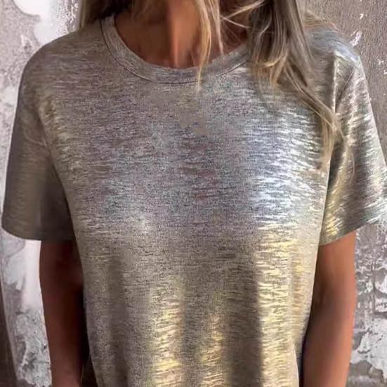 Женская повседневная футболка с круглым вырезом и коротким рукавом, пуловеры, яркие цвета, свободные