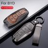 Чехол для ключа для BYD Song Plus Atto 3 Han EV Tang DM Qin Seal Dolphin Leather Metal Remote Fob Holder Keychain Car Accessories