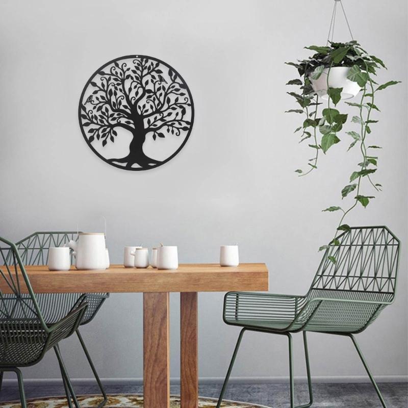 Металлическая настенная елка с птицами настенный декор искусство для дома спальня офис украшение для дома и улицы фермерский орнамент