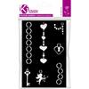 Adhesive Stencil - KI-SIGN - Heart Jewelry - 12x18 Cm - Reusable - For Textile and Skin