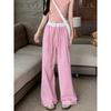 Plaid Casual Pants Women's Summer New Loose Straight Drape Floor Wide-leg Trousers