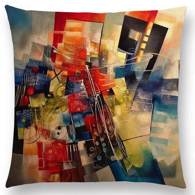 Новый d Печать Великолепная Абстрактная Живопись Таинственный Вихрь Геометрия Скульптура Наволочка для Подушки Автомобиль Диван Декоративная Наволочка