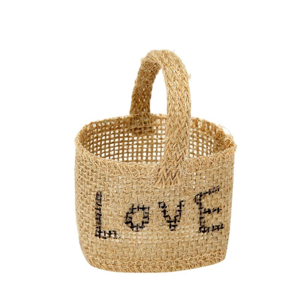 2pcs Lace Bowknot Flower Girl Basket Retro Candy Gift Bag Wedding Ceremony Party Decoration