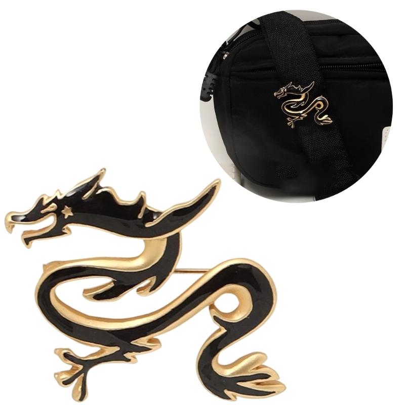 Vintage Dragon Brooch Retro Badge Fashion Jewelry Trendy Fashion Accent Dragon Shape Lapel Pin for Fashion Enthusiasts