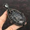 Black Rutile Pendant Copper Wire Wrapped Gemstone Pendant Black Rutile Jewelry White Topaz Pendant Handmade Pendant Copper Jewelry For Gift