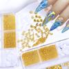 1Box Metal Rivets Alloy Studs Nail Charms Summer Ocean Gold Starfish Shell Star Conch Beads Nail Art Decorations Accessories&ZB