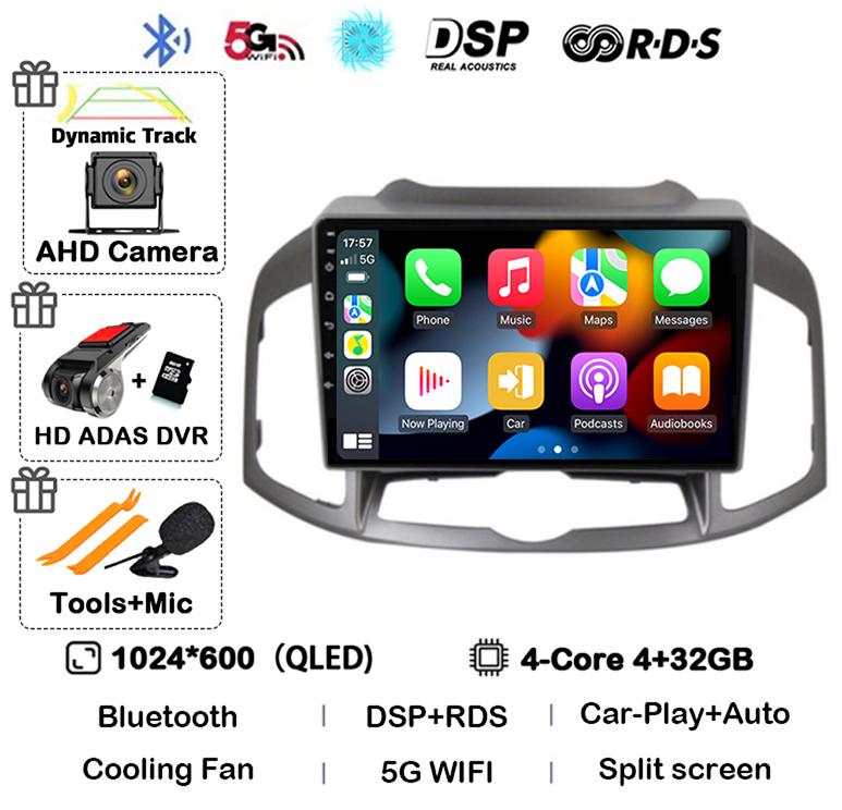 Android 14 Carplay Auto WIFI автомобильное радио для Chevrolet Captiva 1 2011 2014 2015 2016 GPS мультимедийный видеоплеер стерео головное устройство