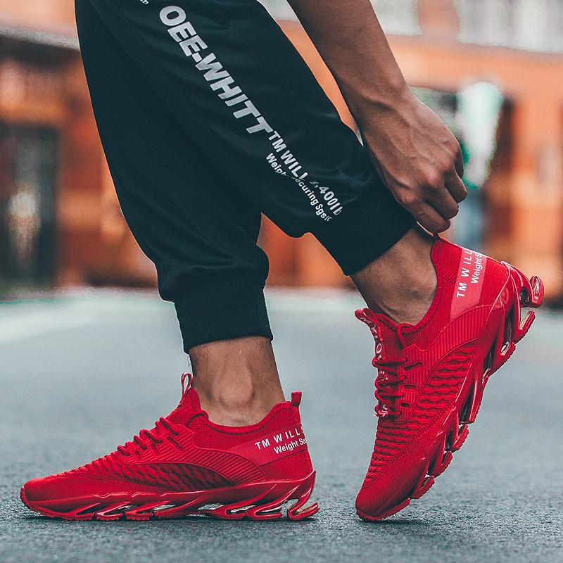 Fashion Men's Sports Shoes Mesh Breathable Shoes Blade Bottom Wear-resistant Large Size Men's Shoes