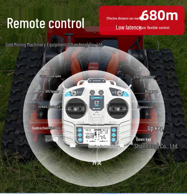 Remote Control Tracked Gasoline Lawn Mower for Canadian Slopes