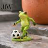 Frog Statue for Garden Football Player Statue, Cute Whimsical Stable Resin Figurine Outdoor Indoor Table